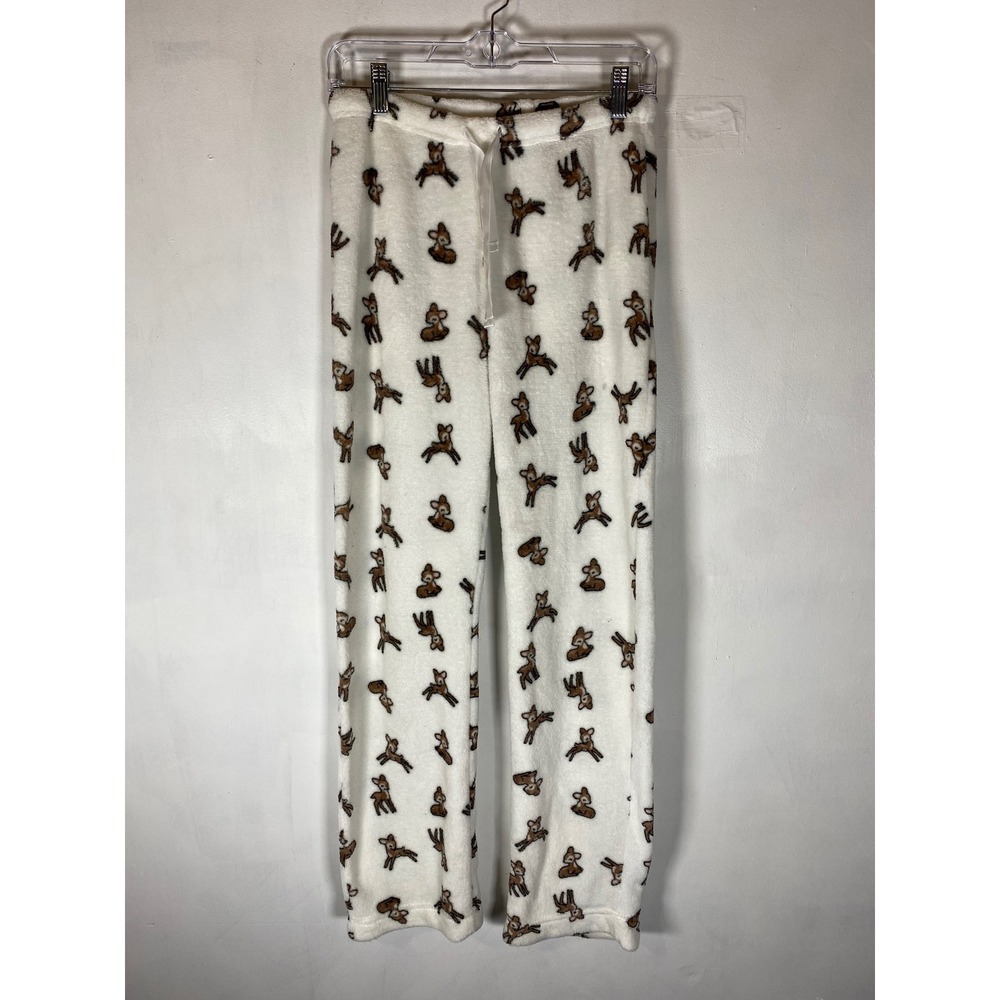 Weekend Edition Reindeer Fleece Pajama Pants Small Cozy Plush Christmas Lounge